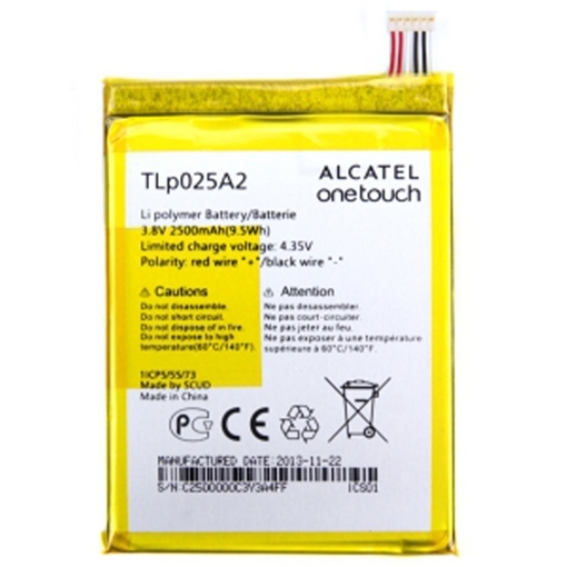 Picture of Battery Alcatel TLP025a2 for TCL Idol X/S960 Alcatel One Touch Scribe HD OT-8000D OT 8008D - 2500mAh