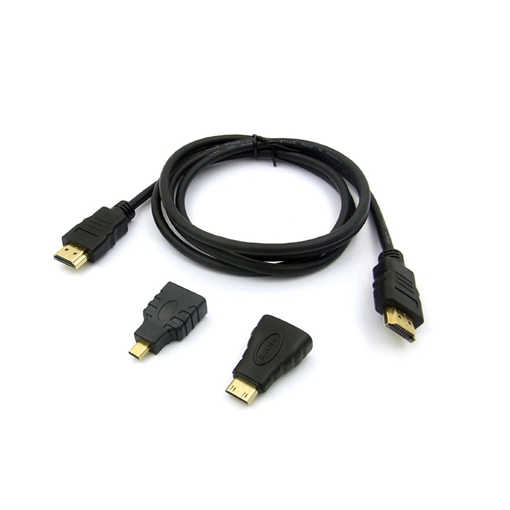 Picture of OEM - HDMI Cable (HDTV to mini HDTV, HDTV to micro HDTV, HDTV type A to type D) - 1.5m