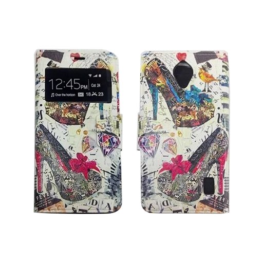 Picture of Book Case Fahion Shoes Print With Window for Huawei Ascend Y635 