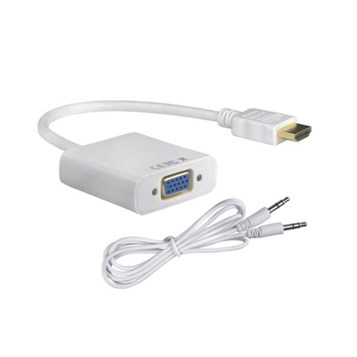 OEM - HDMI to VGA Adapter with audio cable jack 3.5mm (male) to jack 3.5mm (male)