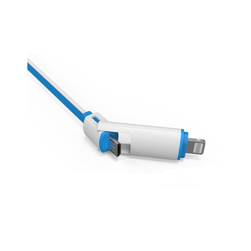 LDNIO LC82 - 2in1 Flat Data Cable USB to microUSB and Lightning for iPhone/Android - length 1m