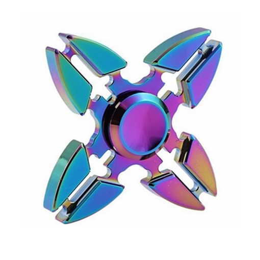 Παιχνίδι Στρες Ανακούφισης Adhd iSpin Μεταλλικό Rainbow 4spin- Spinner Toy High Speed Stainless Steel Bearing Hand Spinner