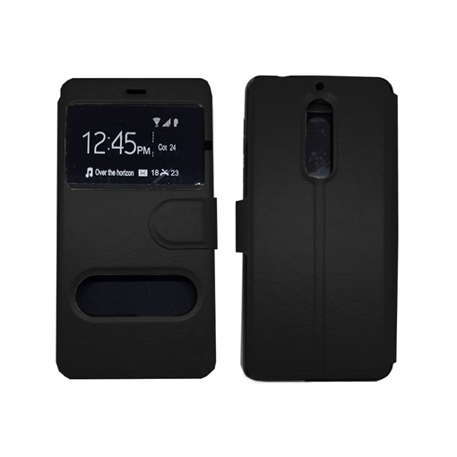 Picture of Book Case Double Window for Nokia 5 - Color: Black