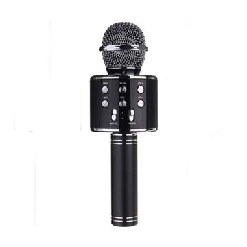 Picture of WS-858 Wireless Bluetooth Karaoke Handheld Microphone USB KTV Player Bluetooth Mic Speaker Record Music - Color: Black