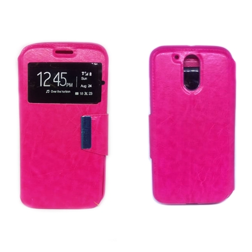 Picture of Book Case With Window for Motorola Moto G4 Plus - Color: Pink