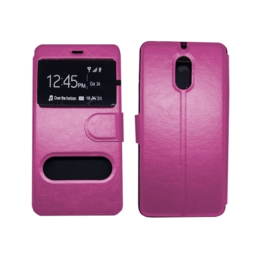 Picture of Book Case Double Window for Nokia 6 - Color: Pink