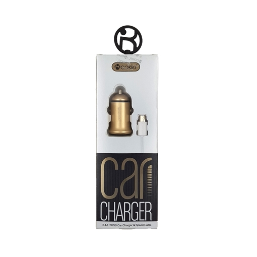 Car charger Cokike (CC-1) 2 USB 2.4A & Type-C Cable Color: Gold