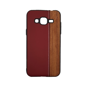 Wood Leather Back Case for iPhone J310 (J3 2016) - Color : Red