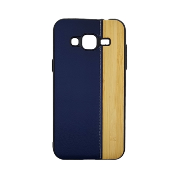 Θήκη πλάτης Wood Leather για Samsung Galaxy J310 (J3 2016)   - Χρώμα: Μπλε