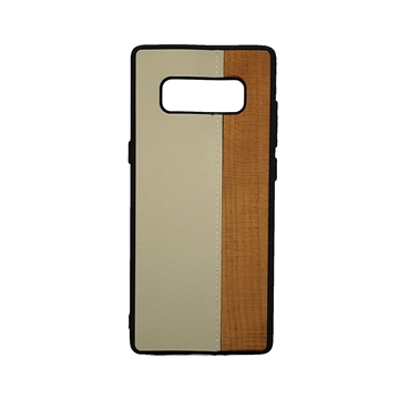 Wood Leather Back Case for Samsung Galaxy Note 8 - Color : White