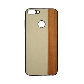 Θήκη πλάτης Wood Leather για Huawei P Smart  - Χρώμα: Λευκό