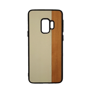 Θήκη πλάτης Wood Leather για Samsung Galaxy S9 (G960) - Χρώμα: Λευκό