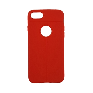 TPU Litchi Case with Leather pattern for iPhone 7G/8G (4.7) - Color : Red