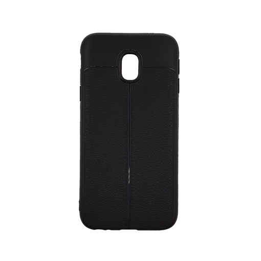 TPU Litchi Case with Leather pattern for Samsung Galaxy J730 (J7 2017) - Color : Black