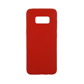 TPU Litchi Case with Leather pattern for Samsung Galaxy S8 (G950) - Color : Red