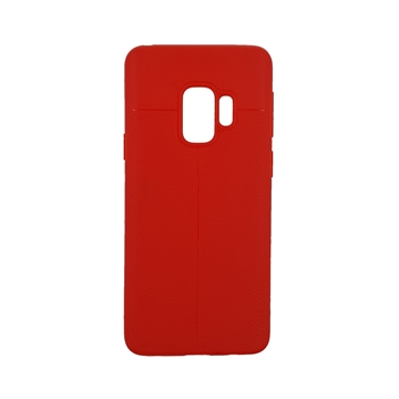 TPU Litchi Case with Leather pattern for Samsung Galaxy S9 (G960) - Color : Red