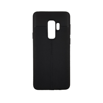 Θήκη TPU Litchi με δερμάτινη όψη για Samsung Galaxy S9 Plus (G965) - Χρώμα: Μαύρο