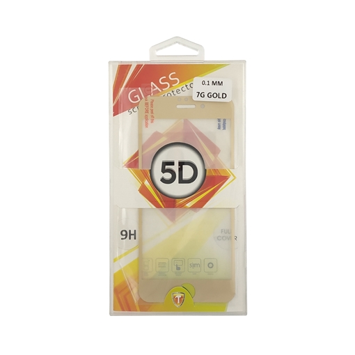 Τζαμάκι Προστασίας 9H/5D Full Glue Full Cover 0.1MM για iPhone 7G/8G (4.7) - Χρώμα: Χρυσό