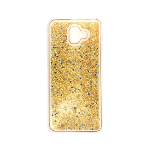 Θήκη Πλάτης Σιλικόνης Glitter Liquid για Samsung (J610) Galaxy J6 Plus - Χρώμα: Χρυσό