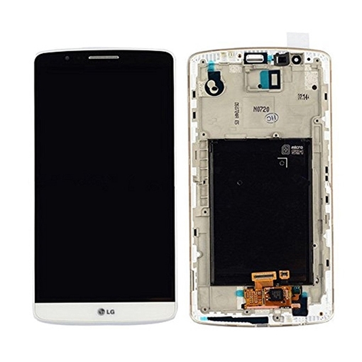Οθόνη LCD με Μηχανισμό Αφής και Πλαίσιο για LG G3 D855 - Χρώμα: Λευκό