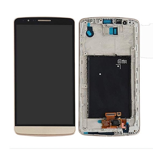 Picture of LCD Screen with Touch Screen Digitizer and Frame for LG G3 D855 - Color: Gold