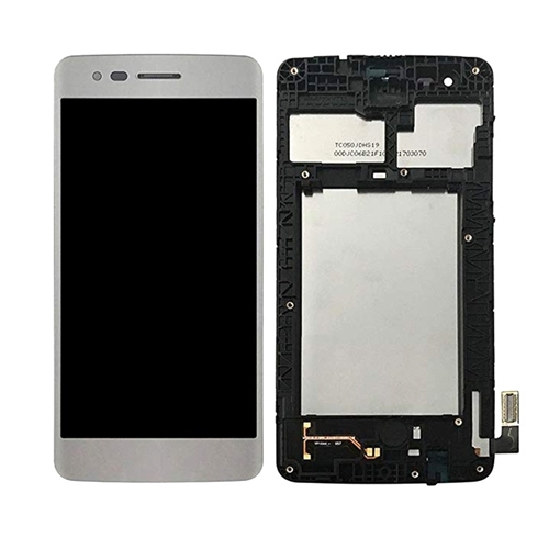 Picture of LCD Display with Touch Screen Digitizer and Frame for LG K8 2017 - Color: White