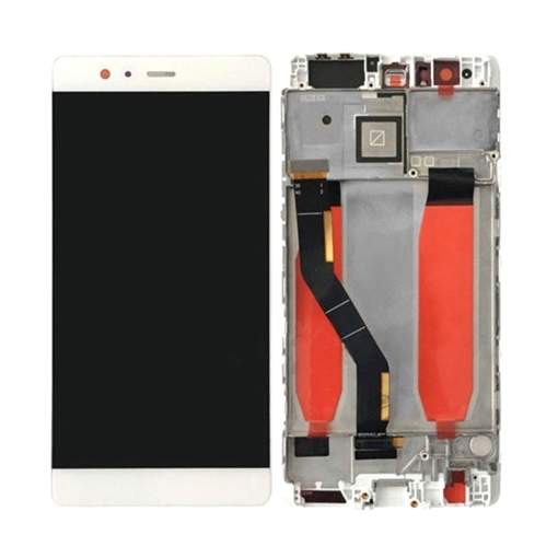 Οθόνη LCD με Μηχανισμό Αφής Assembly με Πλαίσιο για Huawei VIE-L09 P9 Plus - Χρώμα: Λεύκο