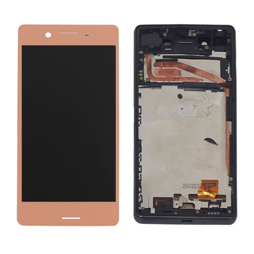 Οθόνη LCD με Μηχανισμό Αφής και Πλαίσιο για Sony Xperia X ( F5121) - Χρώμα: Χρυσό Ροζ