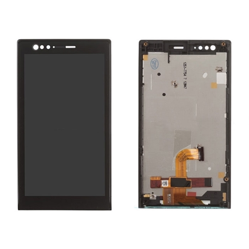 Picture of LCD Complete with Frame for Sony Xperia P LT22 - Color: Black