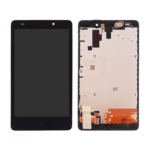Picture of LCD Complete with Frame for Nokia XL 1030 RM-1061 - Color: Black