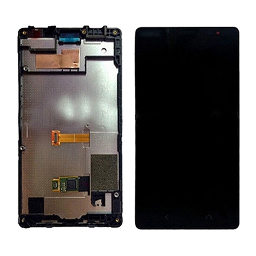 Picture of LCD Complete With Frame for Nokia X2 RM-1013 - Color: Black