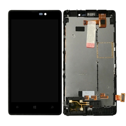 Picture of LCD Complete with Frame for Nokia Lumia 820 - Color:  Black