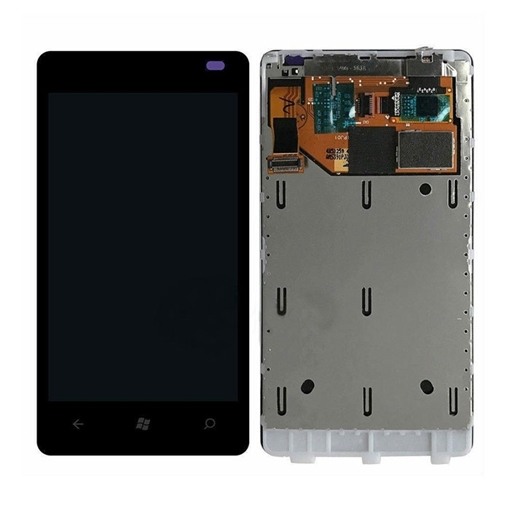Οθόνη LCD με Μηχανισμό Αφής και Πλαίσιο για Nokia Lumia 800 - Χρώμα: Μαύρο