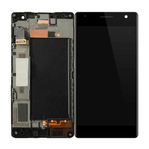 Οθόνη LCD με Μηχανισμό Αφής και Πλαίσιο για Nokia Lumia 730 / Lumia 735 - Χρώμα: Μαύρο