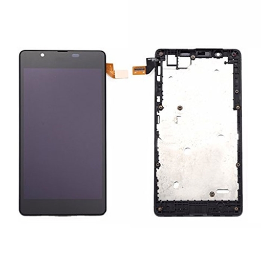 Οθόνη LCD με Μηχανισμό Αφής και Πλαίσιο για Nokia Lumia 540 - Χρώμα: Μαύρο