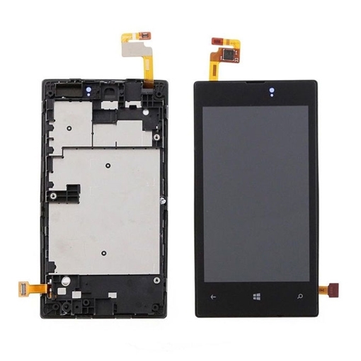 Οθόνη LCD με Μηχανισμό Αφής και Πλαίσιο για Nokia Lumia 520 - Χρώμα: Μαύρο