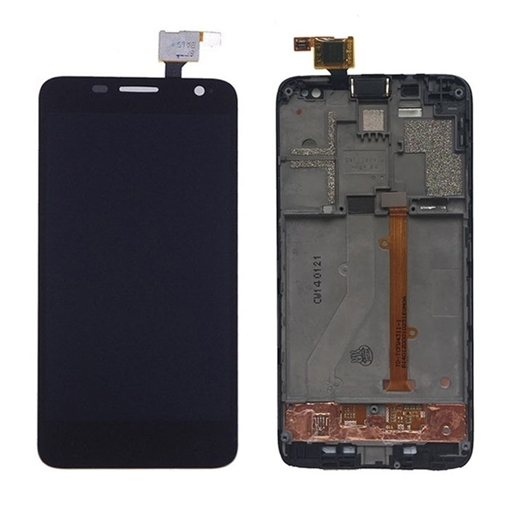 Picture of LCD Display with Touch Screen Digitizer and Frame for Alcatel One Touch Idol Mini 6012 - Color:  Black