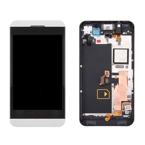 Οθόνη LCD με Μηχανισμό Αφής και Πλαίσιο για Blackberry Z10 (4G) - Χρώμα: Λευκό