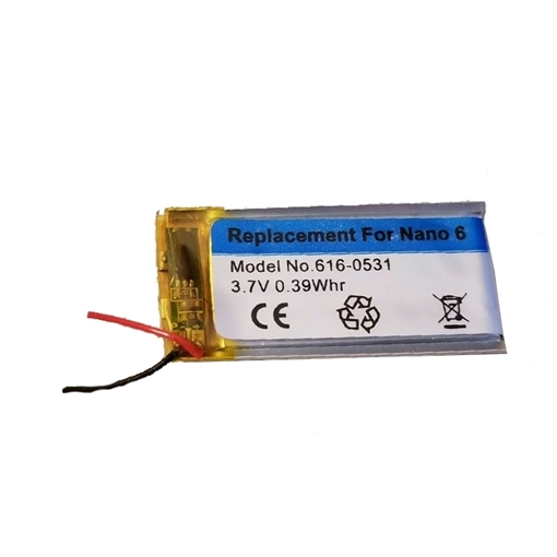 Picture of Compatible Battery with Apple iPod Nano 6th Gen (A1366 APN: 616-0531) - 3.7V/0.39Whr