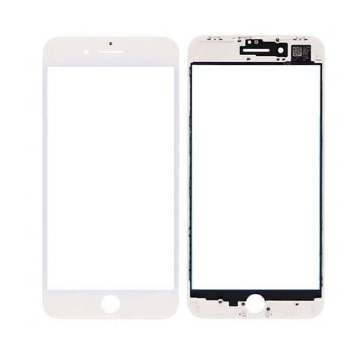 Τζαμάκι οθόνης Lens για iPhone 8G με Πλαίσιο και OCA/Αυτοκόλλητο διπλής όψεως - Χρώμα: Λευκό