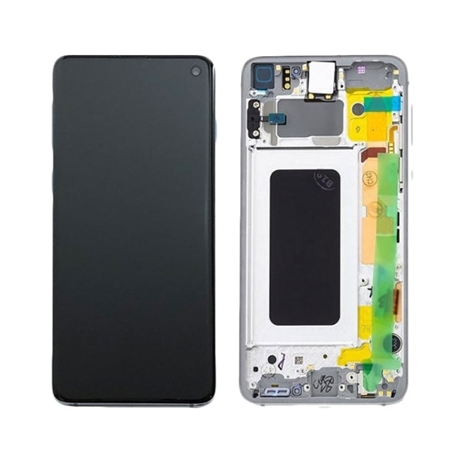 Γνήσια Οθόνη LCD με Μηχανισμό Αφής και Πλαίσιο για Samsung Galaxy S10e G970F GH82-18852B - Χρώμα: Λευκό