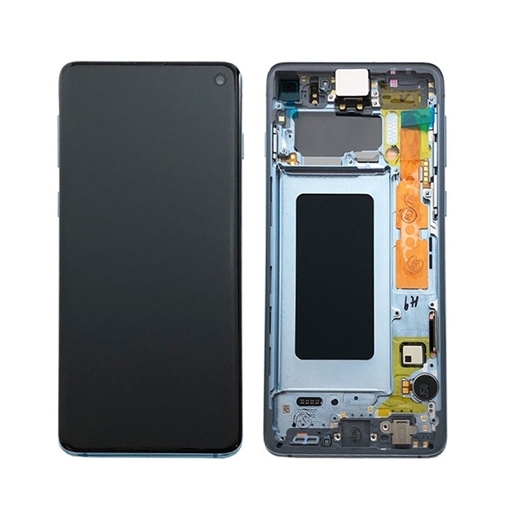 Γνήσια Οθόνη LCD με Μηχανισμό Αφής και Πλαίσιο για Samsung Galaxy S10e G970F GH82-18852C - Χρώμα: Μπλε