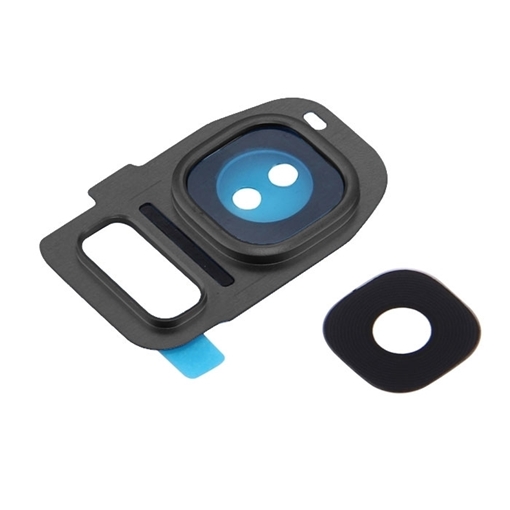 Τζαμάκι κάμερας (Camera Lens) με Πλαίσιο για Samsung Galaxy S7 G930F / S7 Edge G935F - Χρώμα: Μαύρο