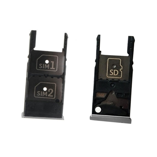 Υποδοχή Κάρτας Dual SIM και SD Tray για Motorola XT1572 Moto X Style - Χρώμα: Ασημί