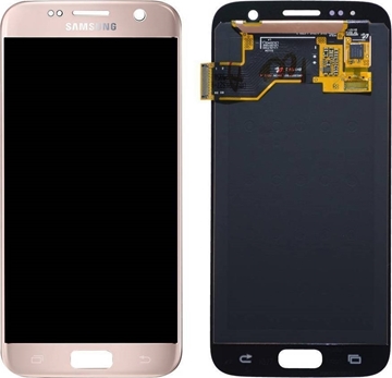  Γνήσια Οθόνη LCD με Μηχανισμό Αφής για Samsung G935F Galaxy S7 Edge - Χρώμα: Ροζ