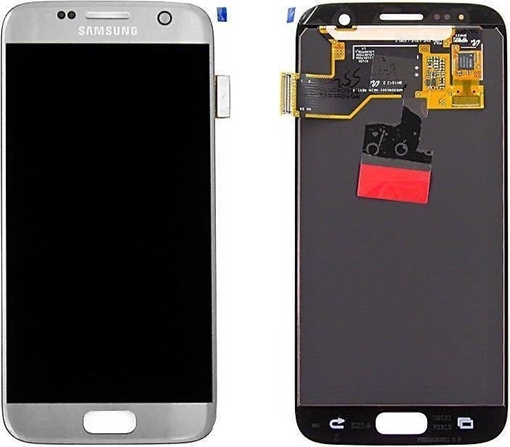Γνήσια Οθόνη LCD με Μηχανισμό Αφής για Samsung G930F Galaxy S7 - Χρώμα: Ασημί 