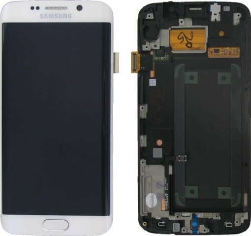 Γνήσια Οθόνη LCD με Μηχανισμό Αφής για Samsung G925F Galaxy S6 Edge - Χρώμα: Λευκό