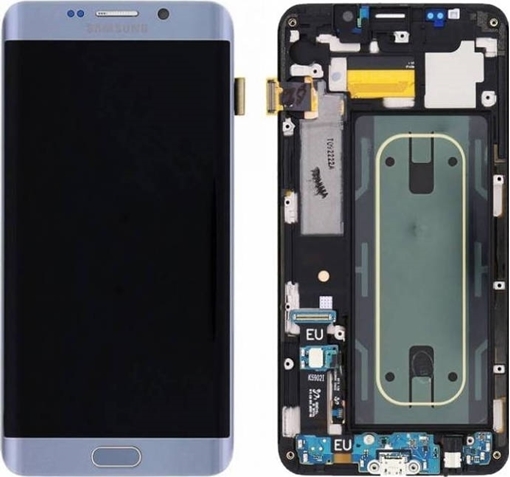Γνήσια Οθόνη LCD με Μηχανισμό Αφής για Samsung G928F Galaxy S6 Edge Plus - Χρώμα: Ασημί