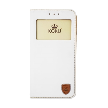 Θήκη Βιβλίο Koku Stand με Παράθυρο για Samsung A710F Galaxy A7 2016 - Χρώμα: Λευκό