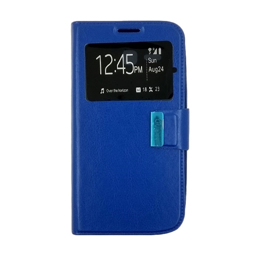 Θήκη Βιβλίο Stand με Παράθυρο για Huawei Ascend Y600 - Χρώμα: Μπλε
